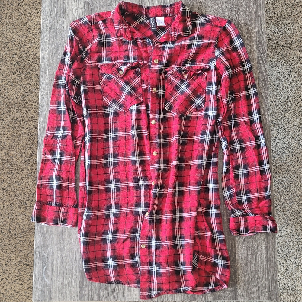 H&M Divided Button Down Plaid Shirt